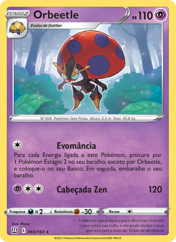 Orbeetle 65 — Estilos de Batalha (Portuguese Pokémon TCG card)