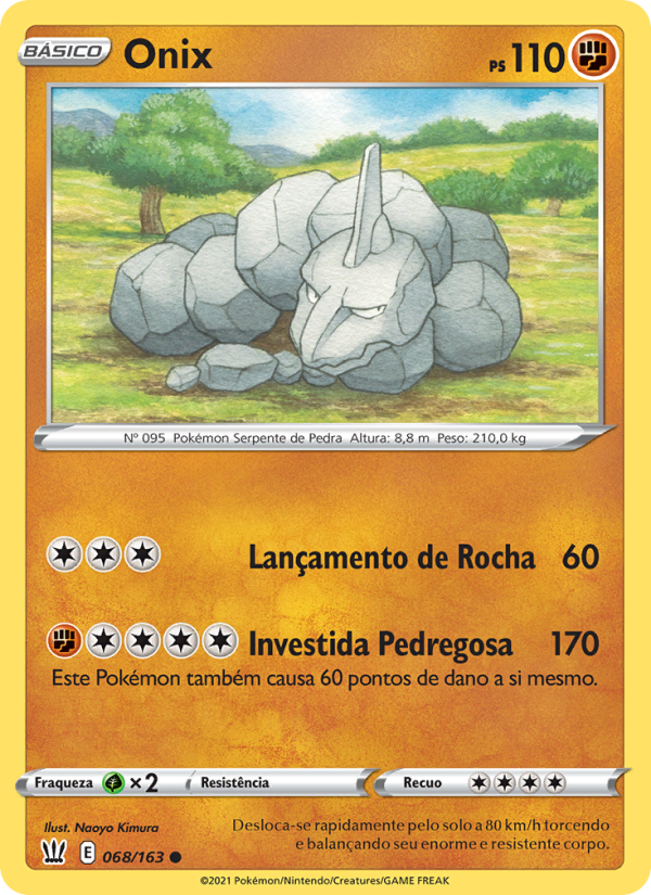 Onix 68 — Estilos de Batalha (Portuguese Pokémon TCG card)
