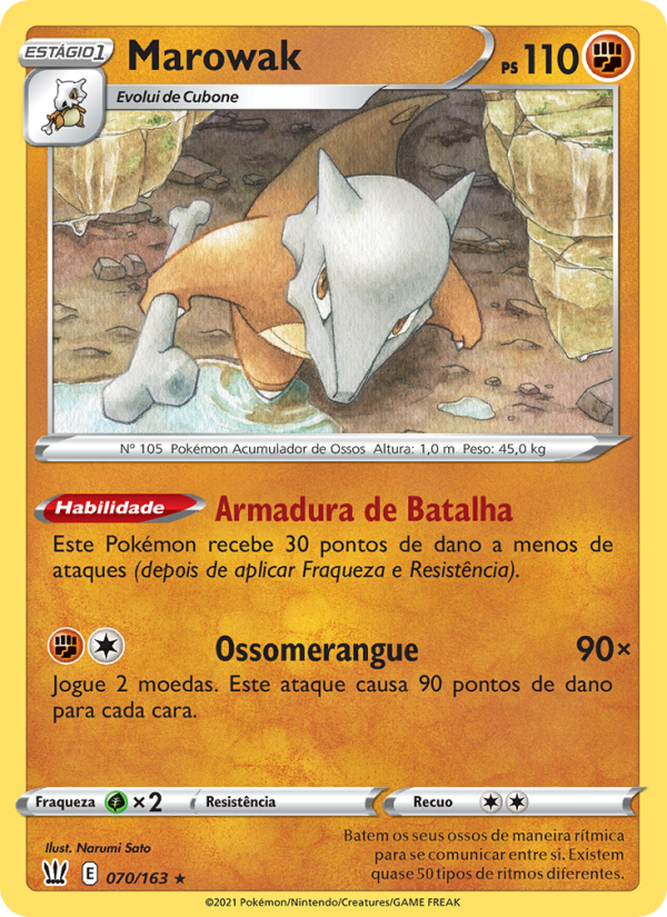 Marowak 70 — Estilos de Batalha (Portuguese Pokémon TCG card)