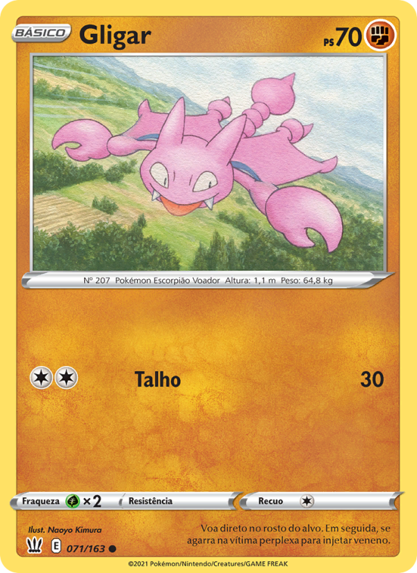 Gligar 71 — Estilos de Batalha (Portuguese Pokémon TCG card)
