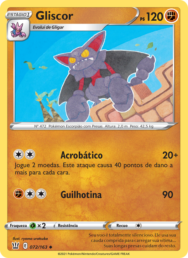 Gliscor 72 — Estilos de Batalha (Portuguese Pokémon TCG card)