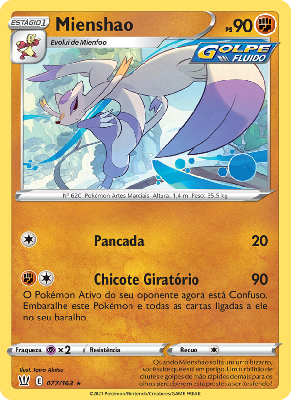 Mienshao 77 — Estilos de Batalha (Portuguese Pokémon TCG card)