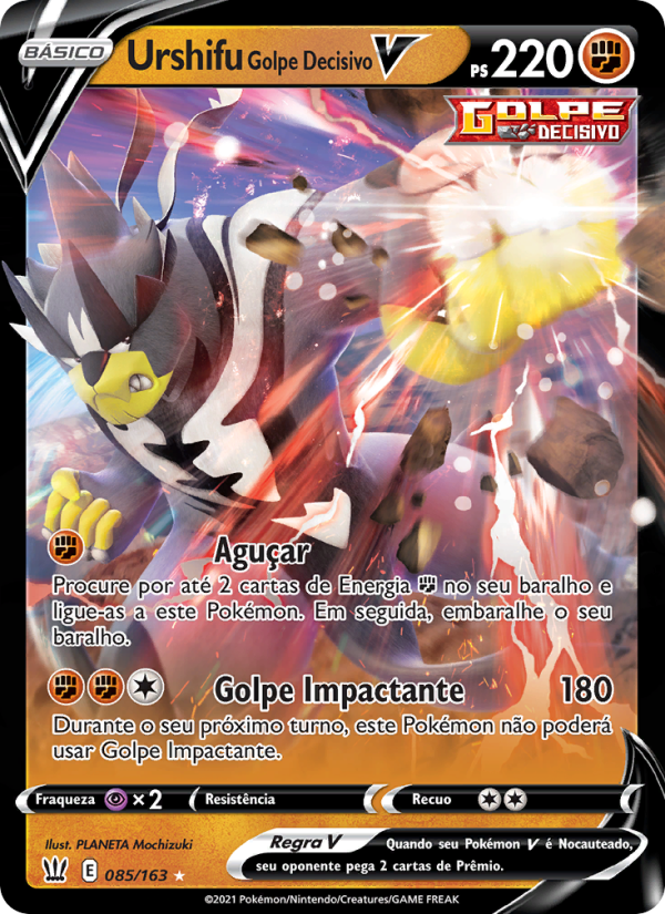 Urshifu Golpe Decisivo V 85 — Estilos de Batalha (Portuguese Pokémon TCG card)
