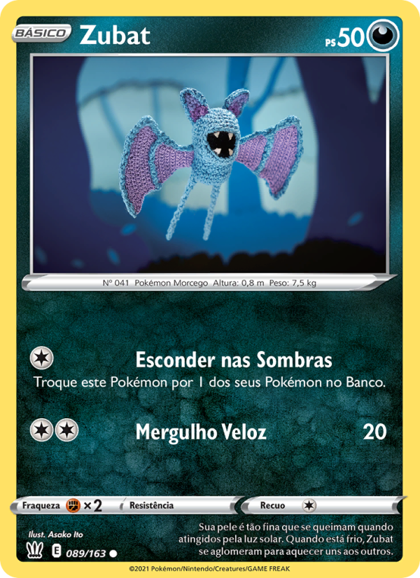 Zubat 89 — Estilos de Batalha (Portuguese Pokémon TCG card)