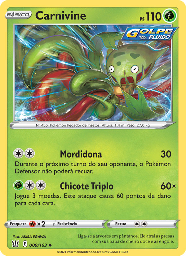 Carnivine 9 — Estilos de Batalha (Portuguese Pokémon TCG card)