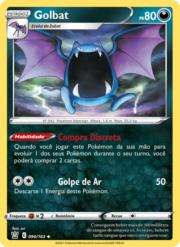 Golbat 90 — Estilos de Batalha (Portuguese Pokémon TCG card)