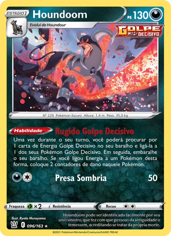 Houndoom 96 — Estilos de Batalha (Portuguese Pokémon TCG card)