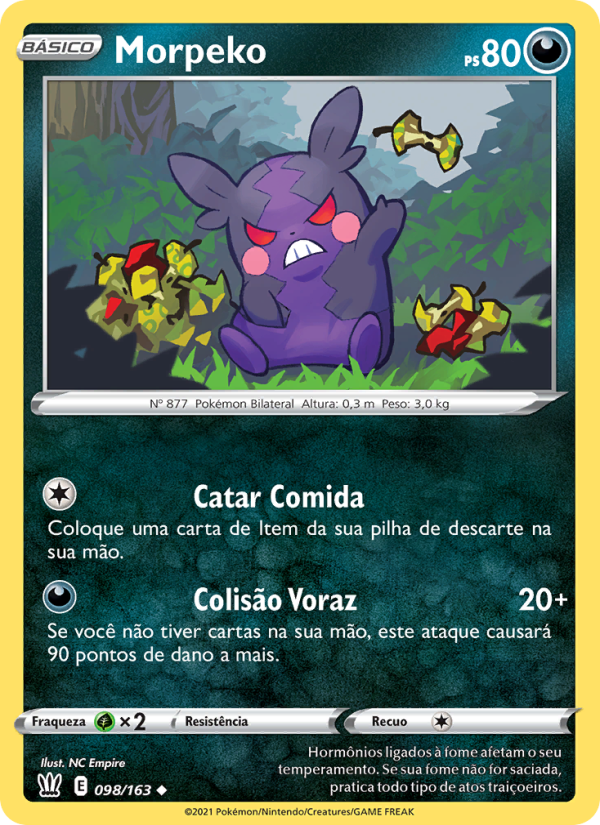 Morpeko 98 — Estilos de Batalha (Portuguese Pokémon TCG card)