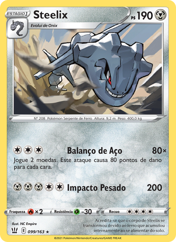 Steelix 99 — Estilos de Batalha (Portuguese Pokémon TCG card)