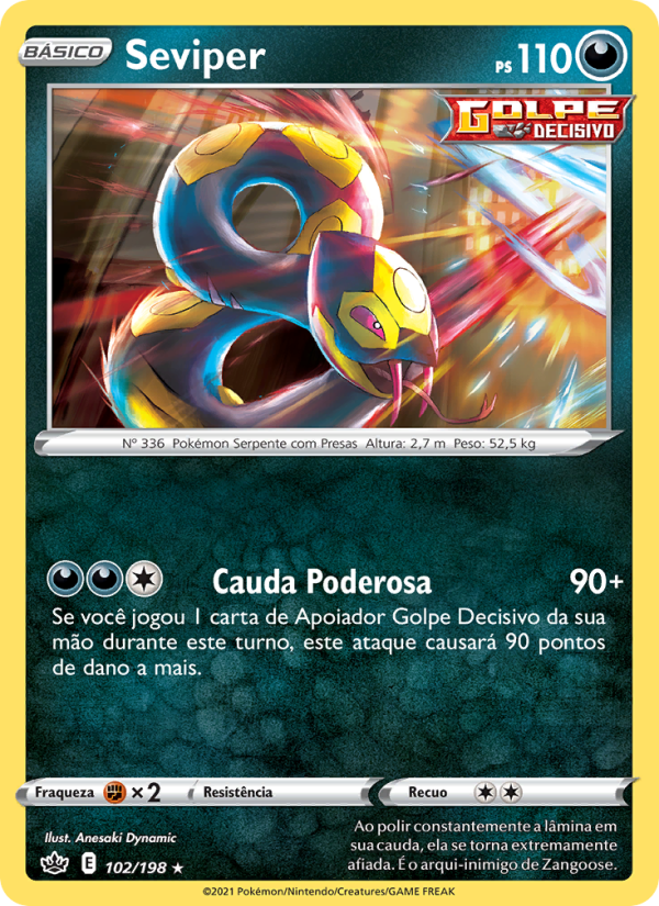 Seviper 102 — Reinado Arrepiante (Portuguese Pokémon TCG card)