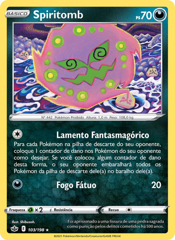 Spiritomb 103 — Reinado Arrepiante (Portuguese Pokémon TCG card)