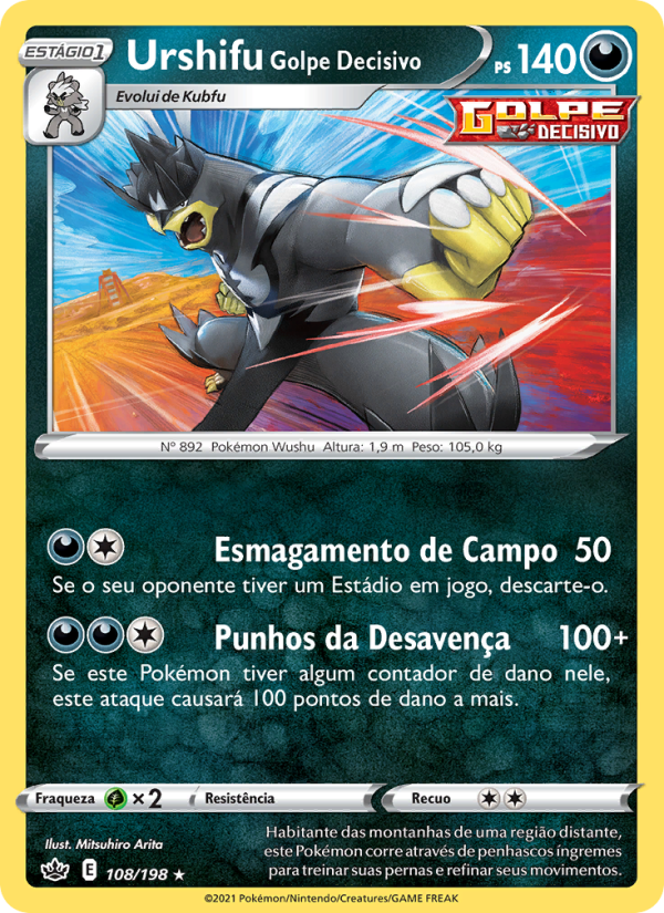 Urshifu Golpe Decisivo 108 — Reinado Arrepiante (Portuguese Pokémon TCG card)