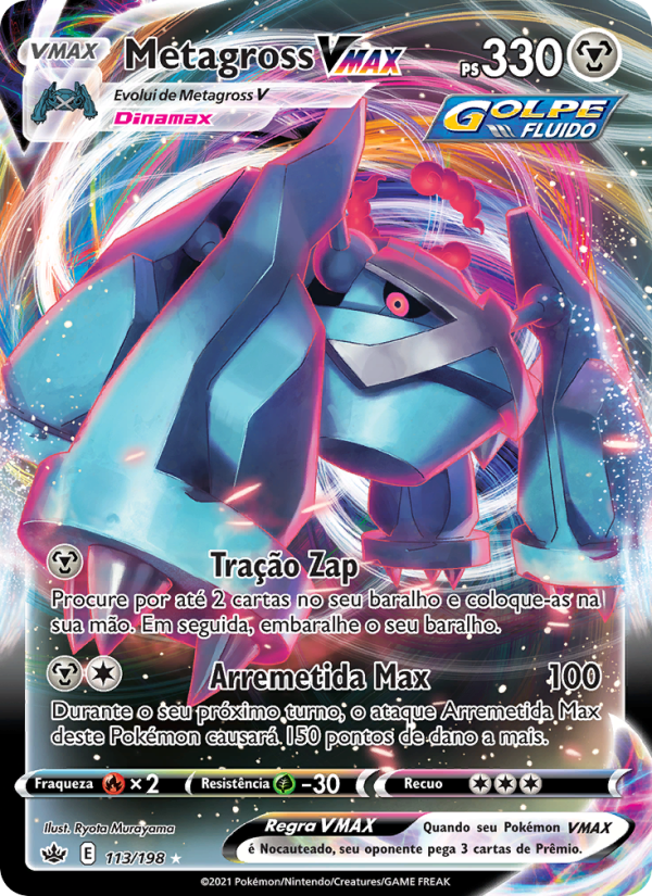 Metagross VMAX 113 — Reinado Arrepiante (Portuguese Pokémon TCG card)