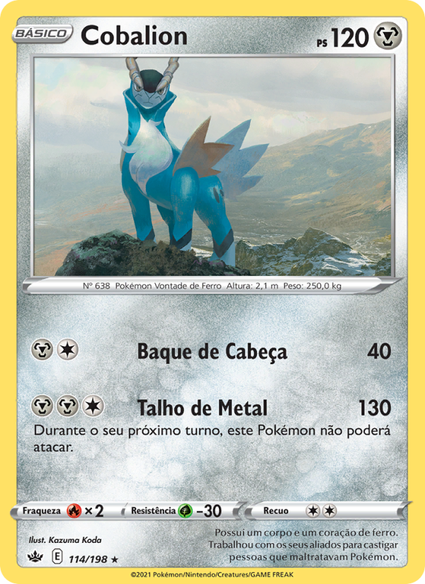 Cobalion 114 — Reinado Arrepiante (Portuguese Pokémon TCG card)