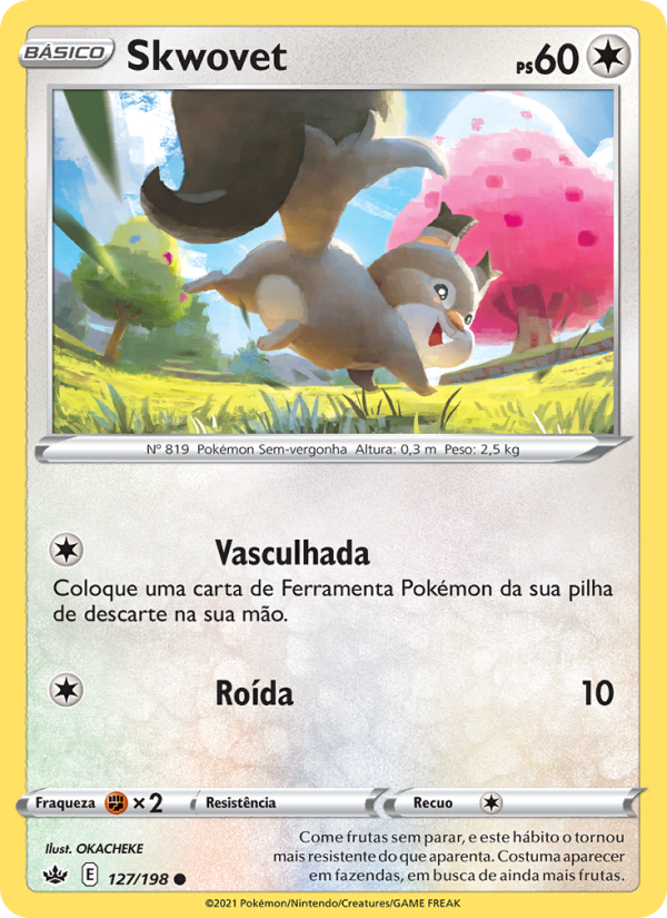 Skwovet 127 — Reinado Arrepiante (Portuguese Pokémon TCG card)