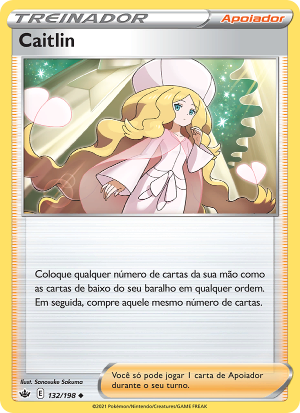 Caitlin 132 — Reinado Arrepiante (Portuguese Pokémon TCG card)