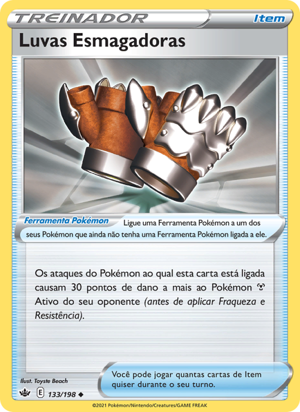 Luvas Esmagadoras 133 — Reinado Arrepiante (Portuguese Pokémon TCG card)