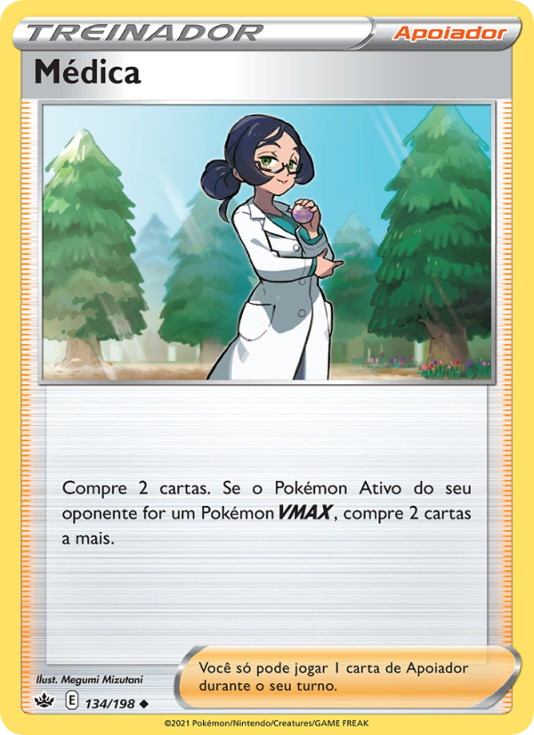 Médica 134 — Reinado Arrepiante (Portuguese Pokémon TCG card)