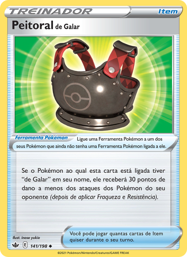 Peitoral de Galar 141 — Reinado Arrepiante (Portuguese Pokémon TCG card)