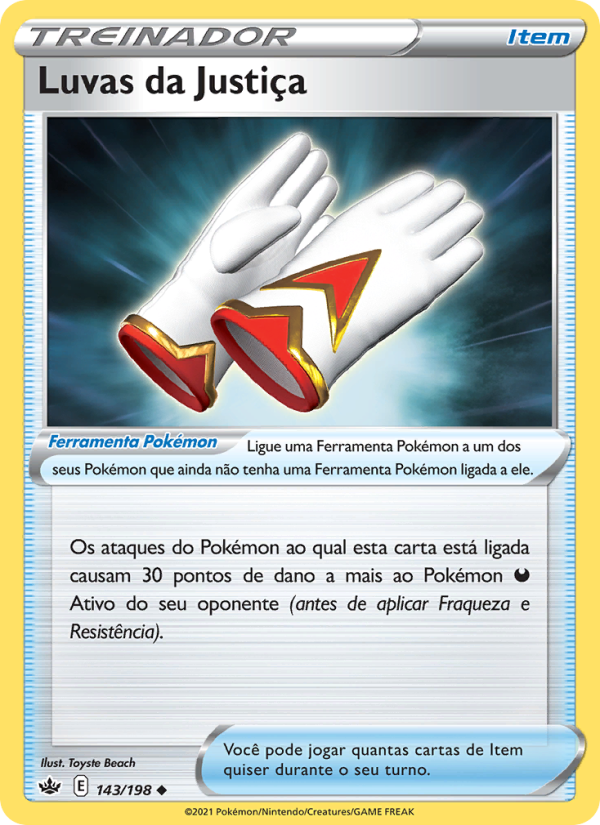 Luvas da Justiça 143 — Reinado Arrepiante (Portuguese Pokémon TCG card)