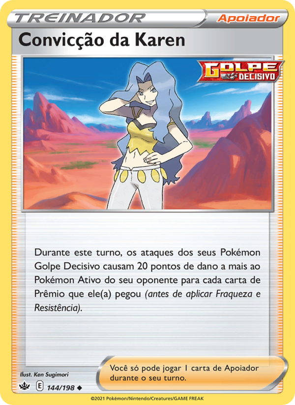 Convicção da Karen 144 — Reinado Arrepiante (Portuguese Pokémon TCG card)