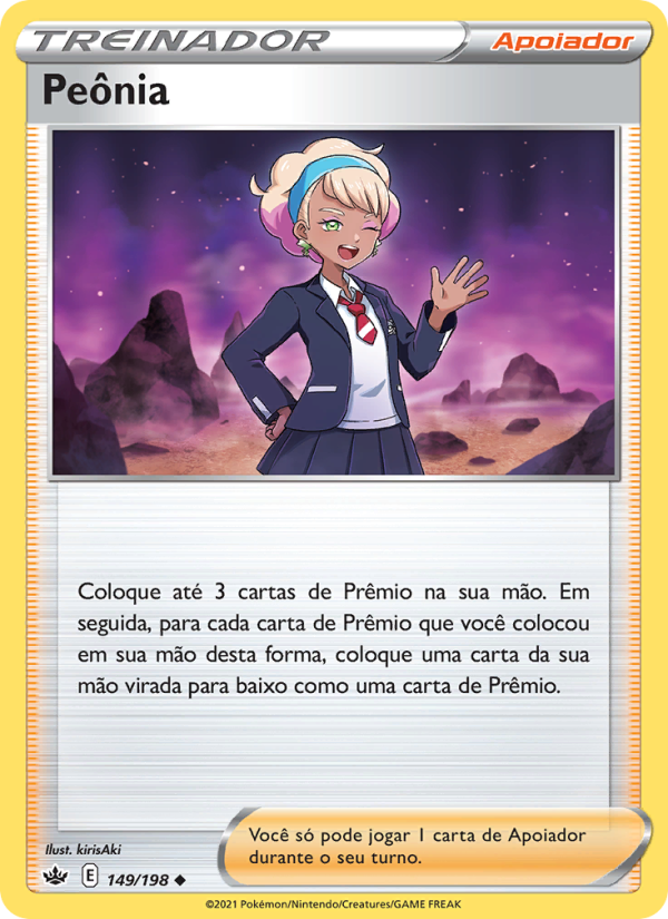 Peônia 149 — Reinado Arrepiante (Portuguese Pokémon TCG card)