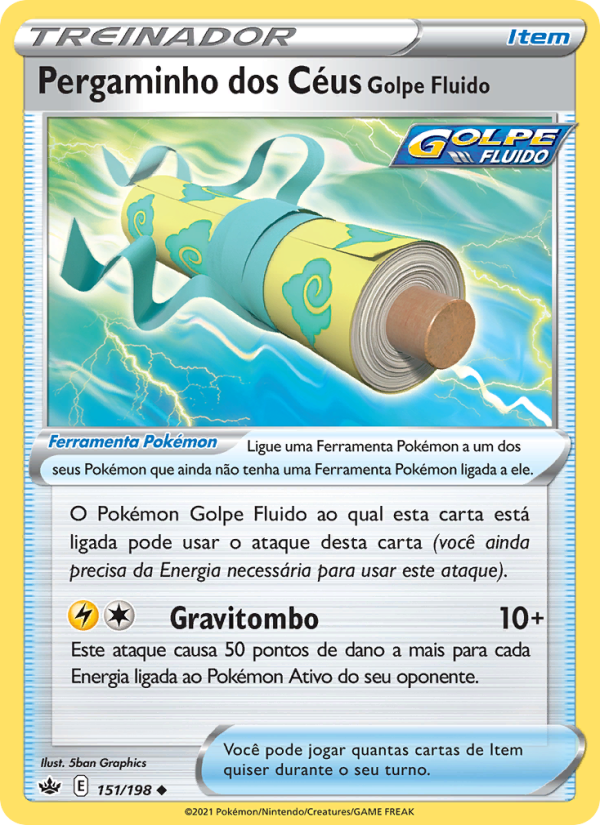 Pergaminho dos Céus Golpe Fluido 151 — Reinado Arrepiante (Portuguese Pokémon TCG card)