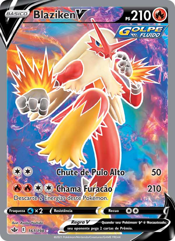 Blaziken V 161 — Reinado Arrepiante (Portuguese Pokémon TCG card)