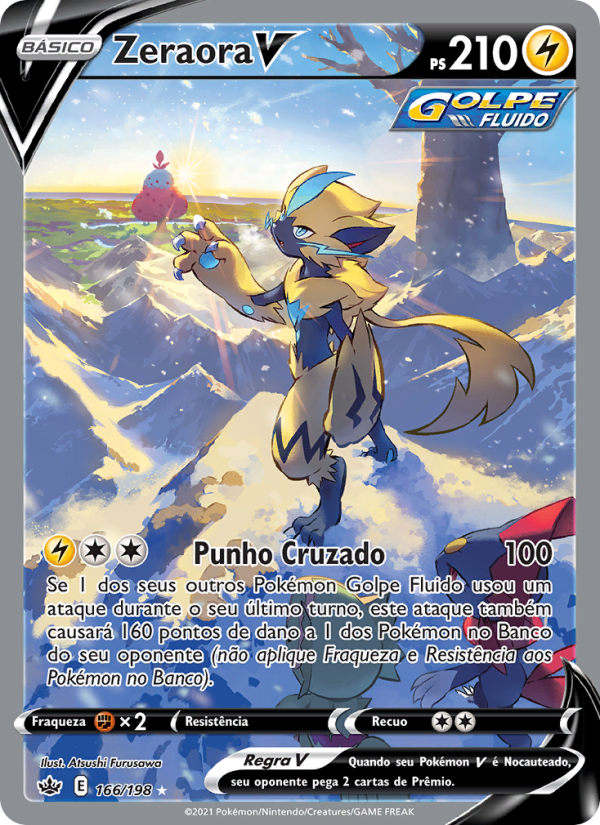 Zeraora V 166 — Reinado Arrepiante (Portuguese Pokémon TCG card)