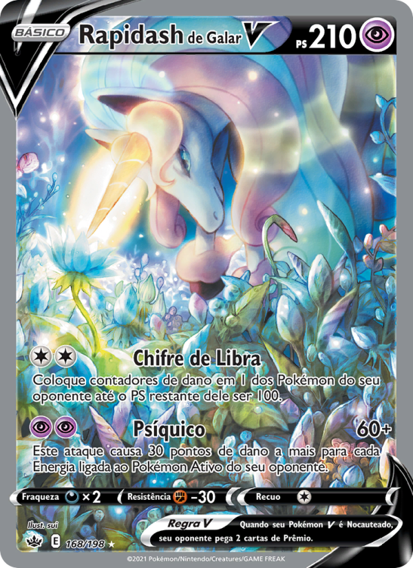 Rapidash de Galar V 168 — Reinado Arrepiante (Portuguese Pokémon TCG card)