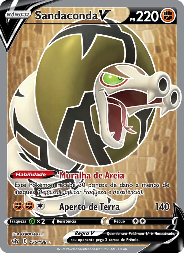 Sandaconda V 175 — Reinado Arrepiante (Portuguese Pokémon TCG card)