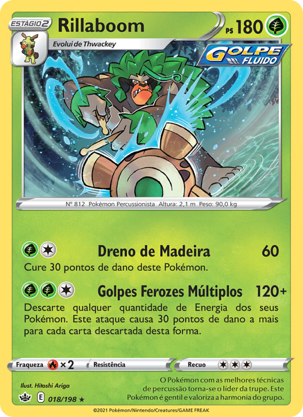 Rillaboom 18 — Reinado Arrepiante (Portuguese Pokémon TCG card)