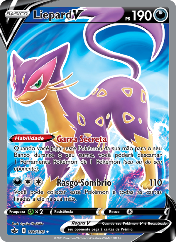 Liepard V 180 — Reinado Arrepiante (Portuguese Pokémon TCG card)
