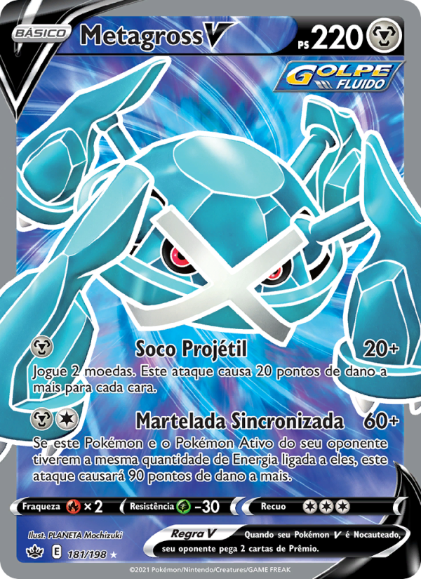 Metagross V 181 — Reinado Arrepiante (Portuguese Pokémon TCG card)