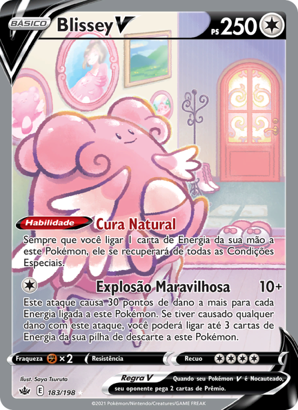 Blissey V 183 — Reinado Arrepiante (Portuguese Pokémon TCG card)