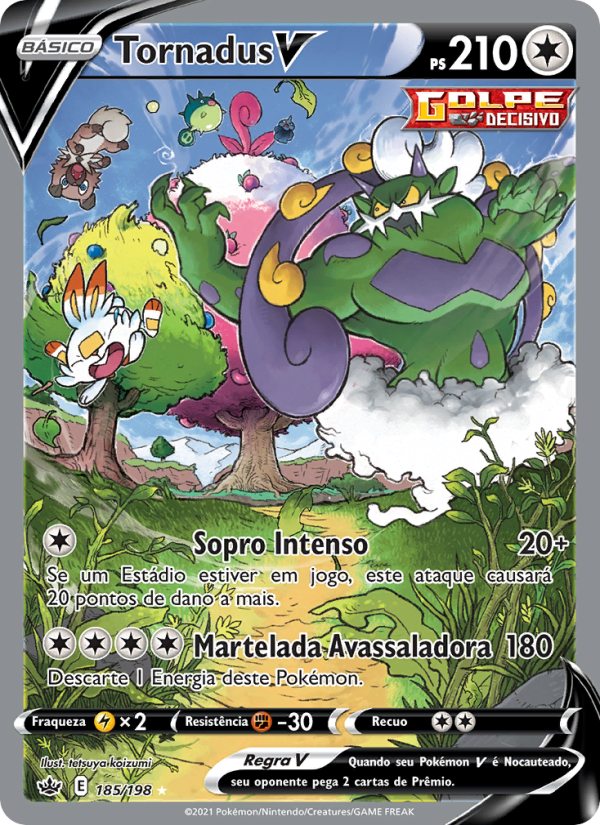 Tornadus V 185 — Reinado Arrepiante (Portuguese Pokémon TCG card)