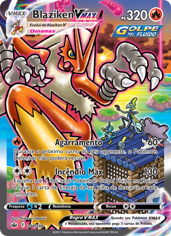 Blaziken VMAX 201 — Reinado Arrepiante (Portuguese Pokémon TCG card)