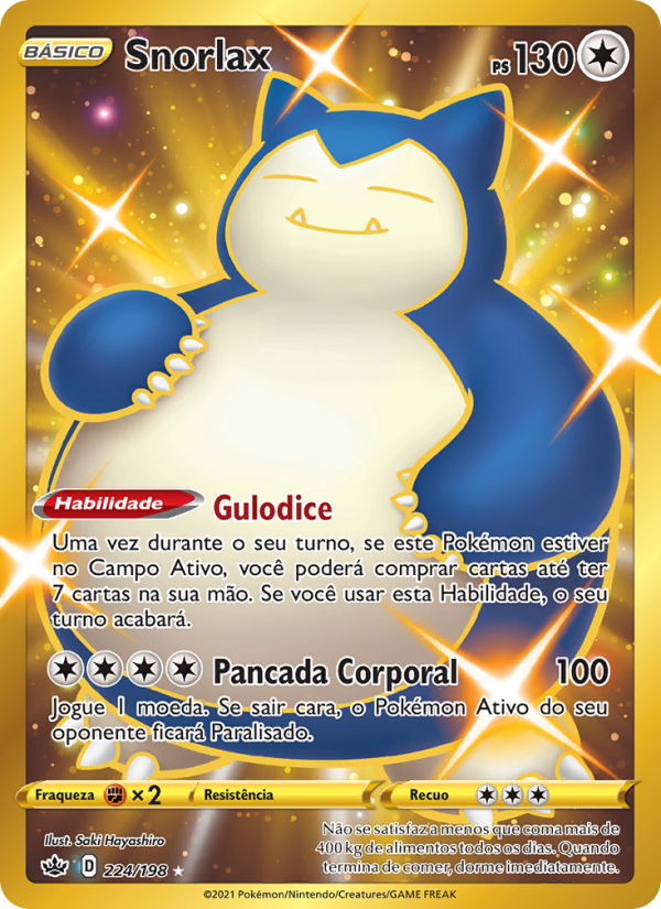 Snorlax 224 — Reinado Arrepiante (Portuguese Pokémon TCG card)