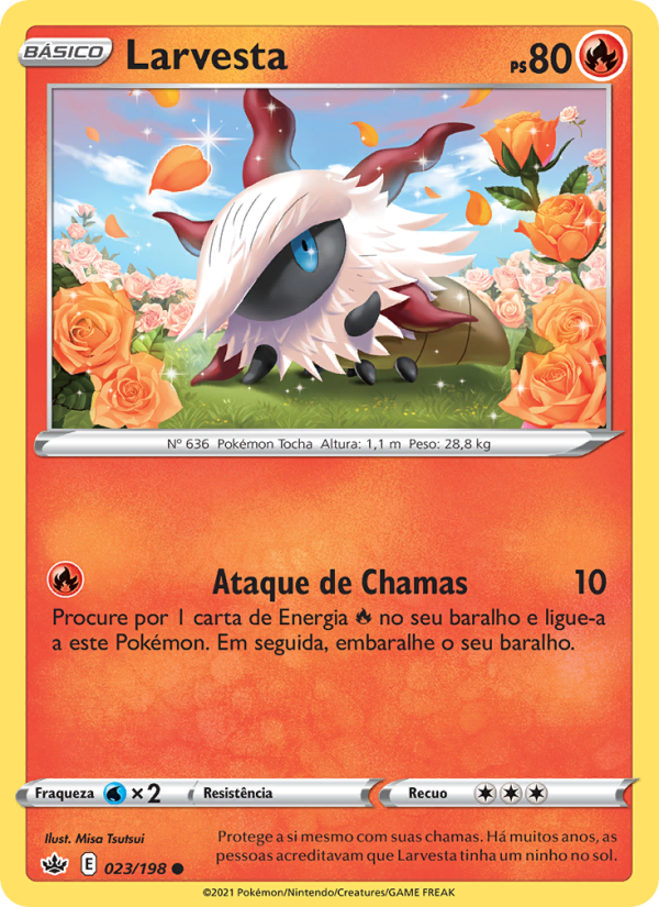 Larvesta 23 — Reinado Arrepiante (Portuguese Pokémon TCG card)