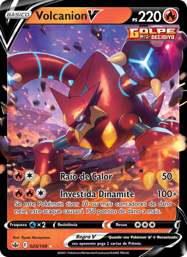 Volcanion V 25 — Reinado Arrepiante (Portuguese Pokémon TCG card)
