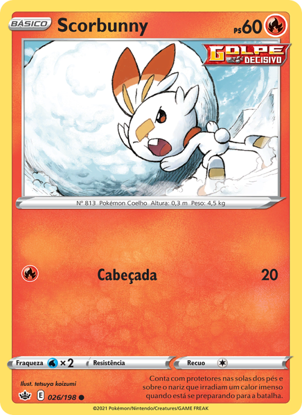 Scorbunny 26 — Reinado Arrepiante (Portuguese Pokémon TCG card)