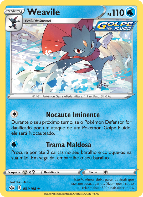 Weavile 31 — Reinado Arrepiante (Portuguese Pokémon TCG card)