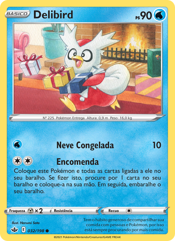 Delibird 32 — Reinado Arrepiante (Portuguese Pokémon TCG card)