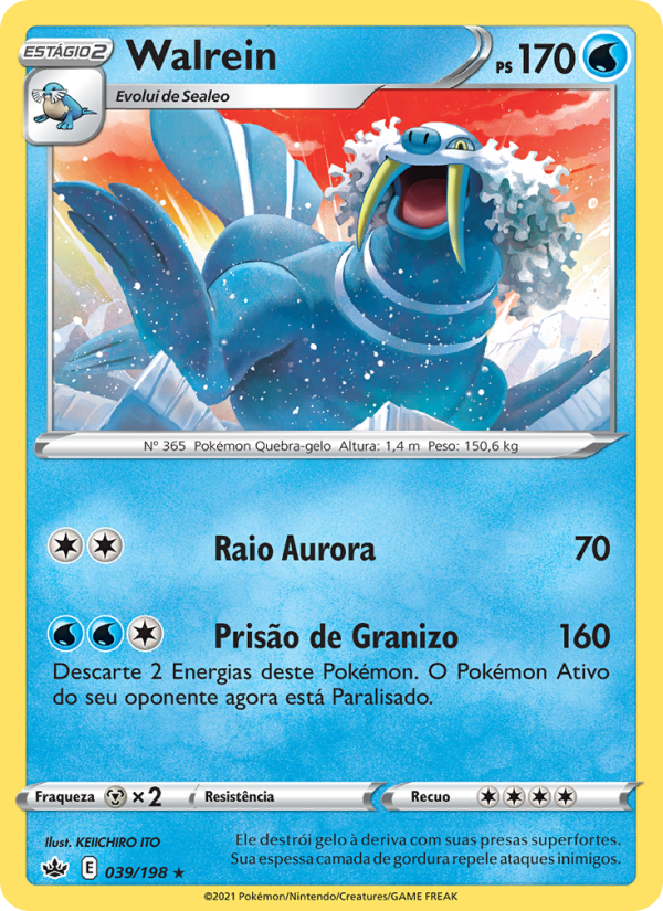 Walrein 39 — Reinado Arrepiante (Portuguese Pokémon TCG card)