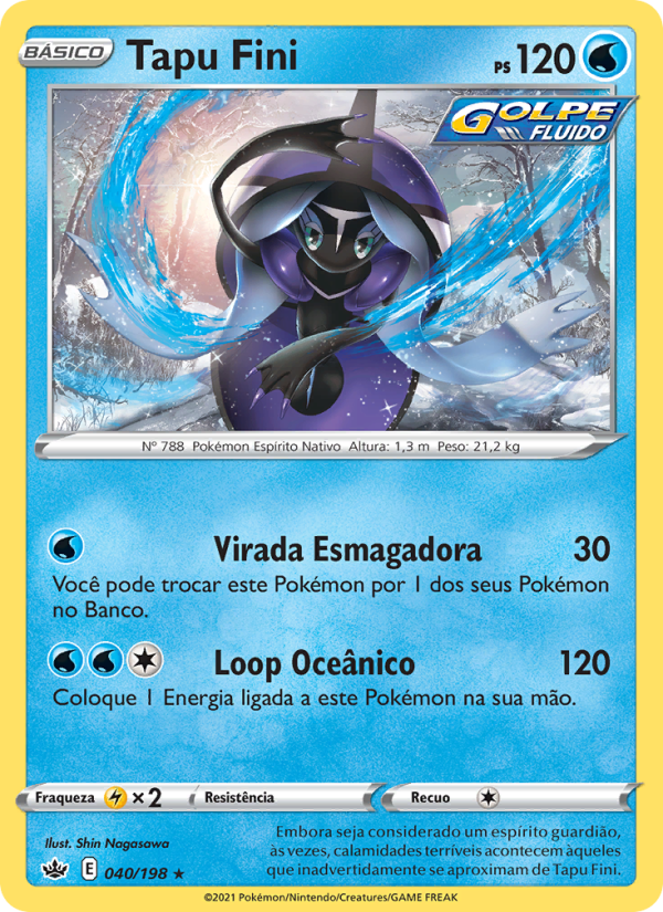 Tapu Fini 40 — Reinado Arrepiante (Portuguese Pokémon TCG card)