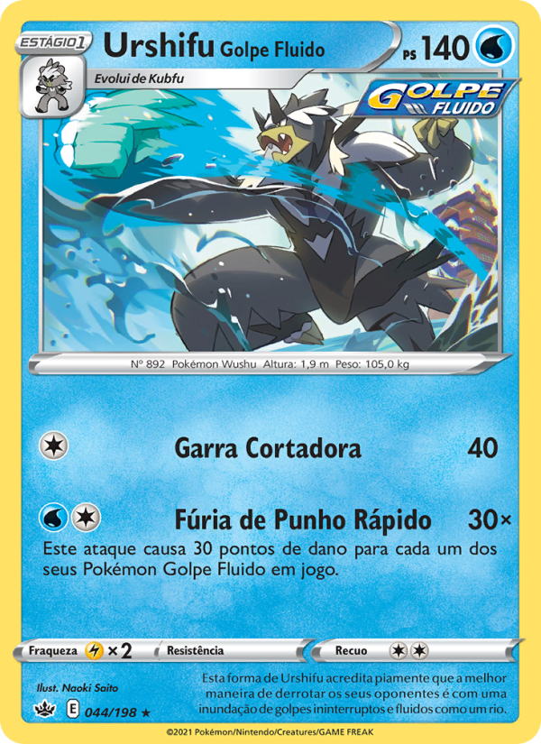 Urshifu Golpe Fluido 44 — Reinado Arrepiante (Portuguese Pokémon TCG card)
