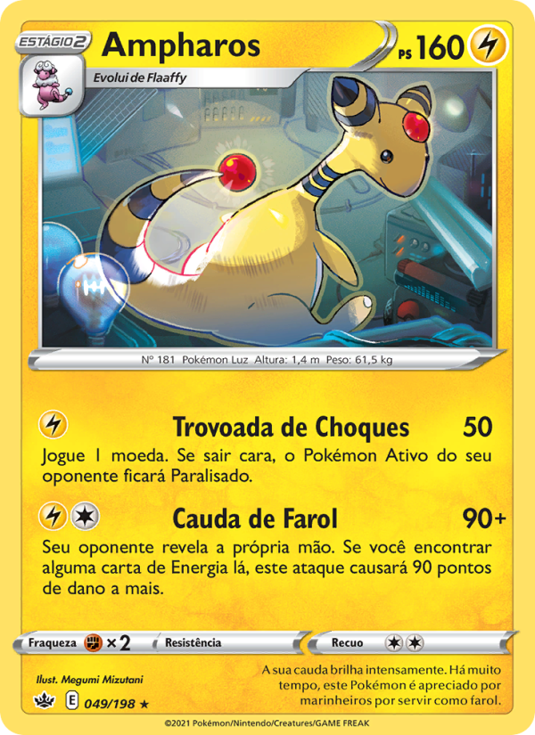 Ampharos 49 — Reinado Arrepiante (Portuguese Pokémon TCG card)