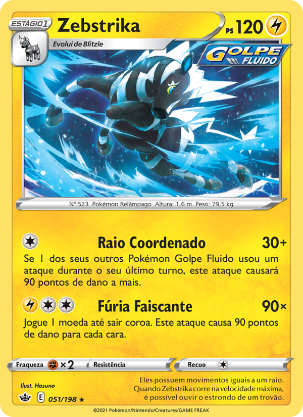 Zebstrika 51 — Reinado Arrepiante (Portuguese Pokémon TCG card)
