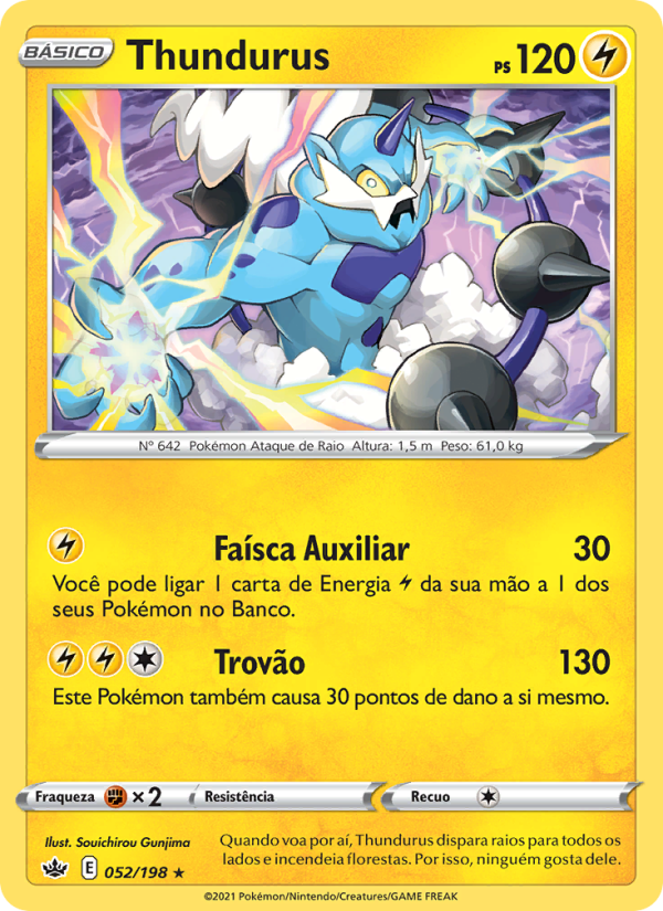 Thundurus 52 — Reinado Arrepiante (Portuguese Pokémon TCG card)