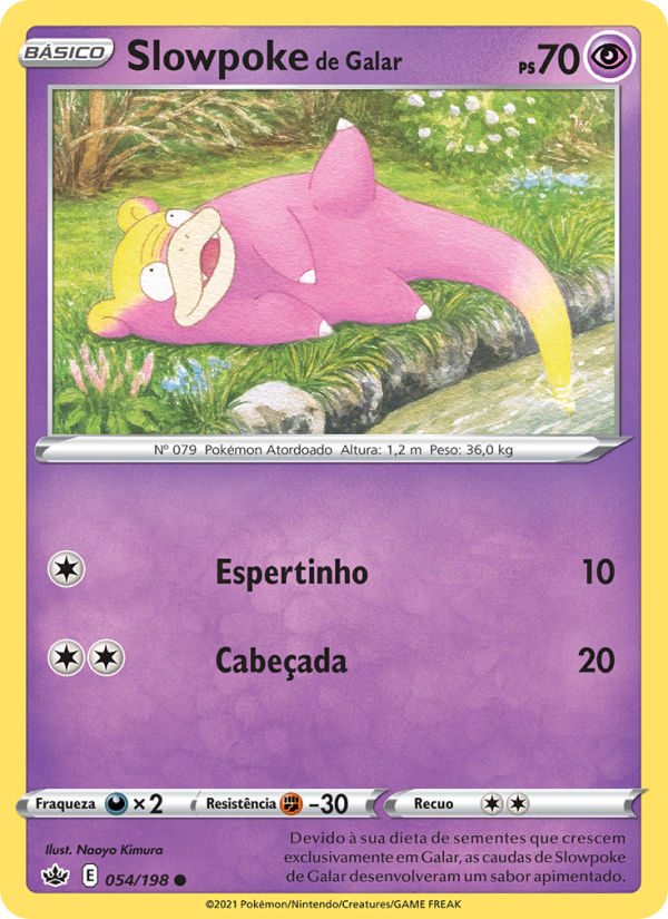 Slowpoke de Galar 54 — Reinado Arrepiante (Portuguese Pokémon TCG card)